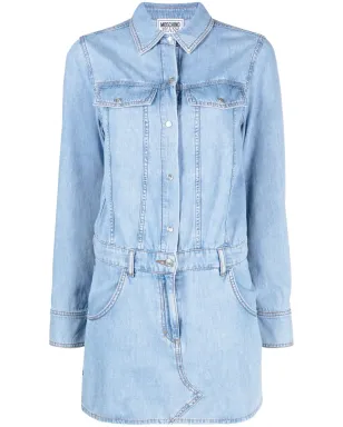 MOSCHINO JEANS 長袖ミニデニムドレス - ブルー - サムネイル1