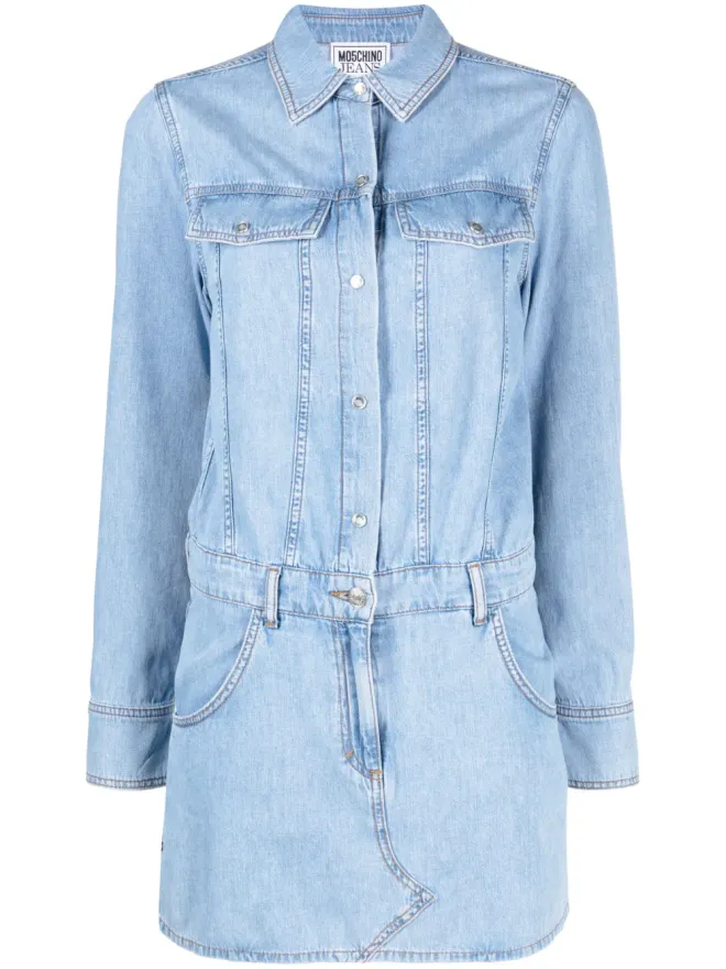 Moschino Jeans MOSCHINO JEANS 長袖ミニデニムドレス - ブルーの商品画像