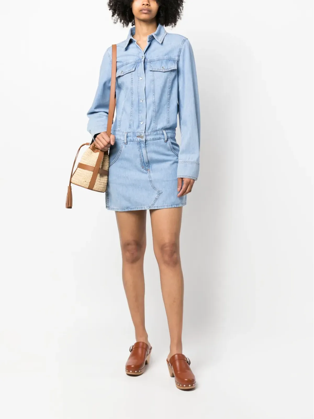 MOSCHINO JEANS 長袖ミニデニムドレス - ブルー - 画像2