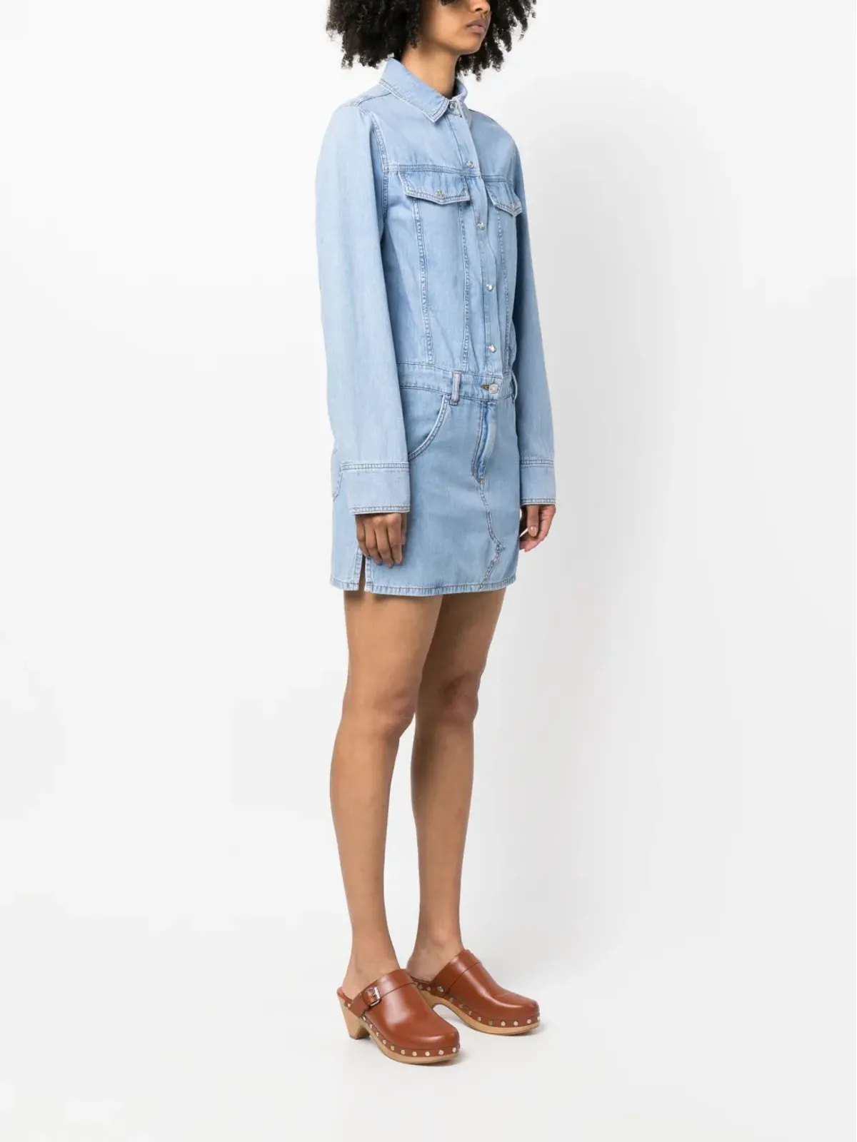 MOSCHINO JEANS 長袖ミニデニムドレス - ブルー - 画像3