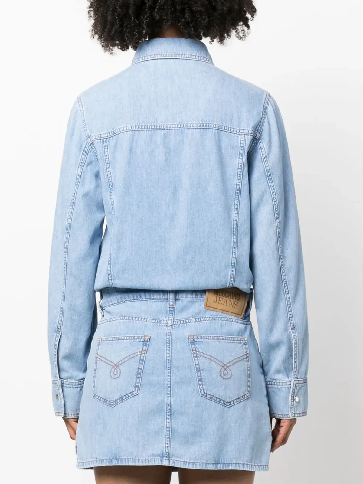 MOSCHINO JEANS 長袖ミニデニムドレス - ブルー - 画像4