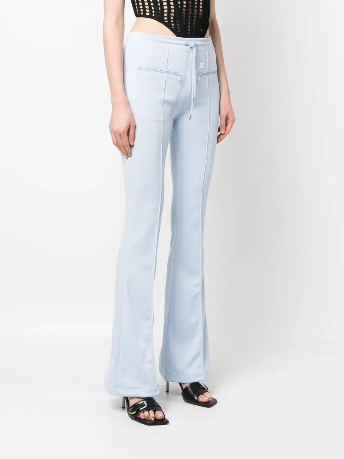 Courrèges 縫い目ディテールのフレアトラックパンツ - 画像3