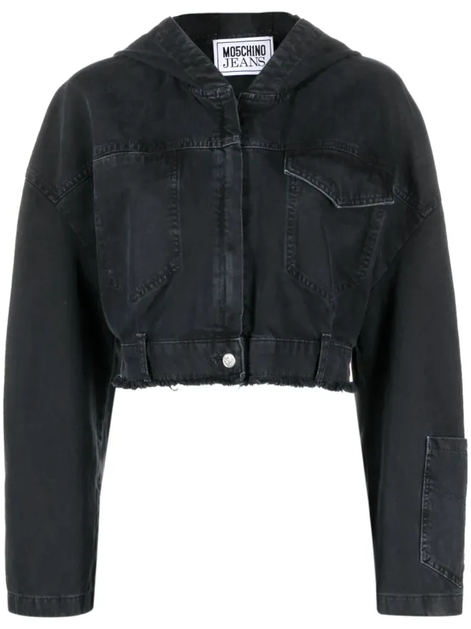Moschino Jeans MOSCHINO JEANS クロップドデニムフード付きジャケットの商品画像