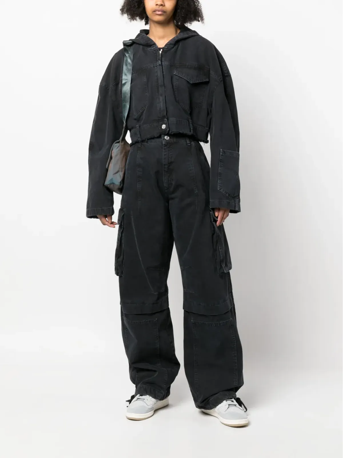 MOSCHINO JEANS クロップドデニムフード付きジャケット - 画像2