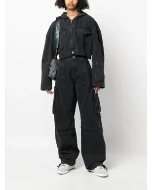 MOSCHINO JEANS クロップドデニムフード付きジャケット - サムネイル2