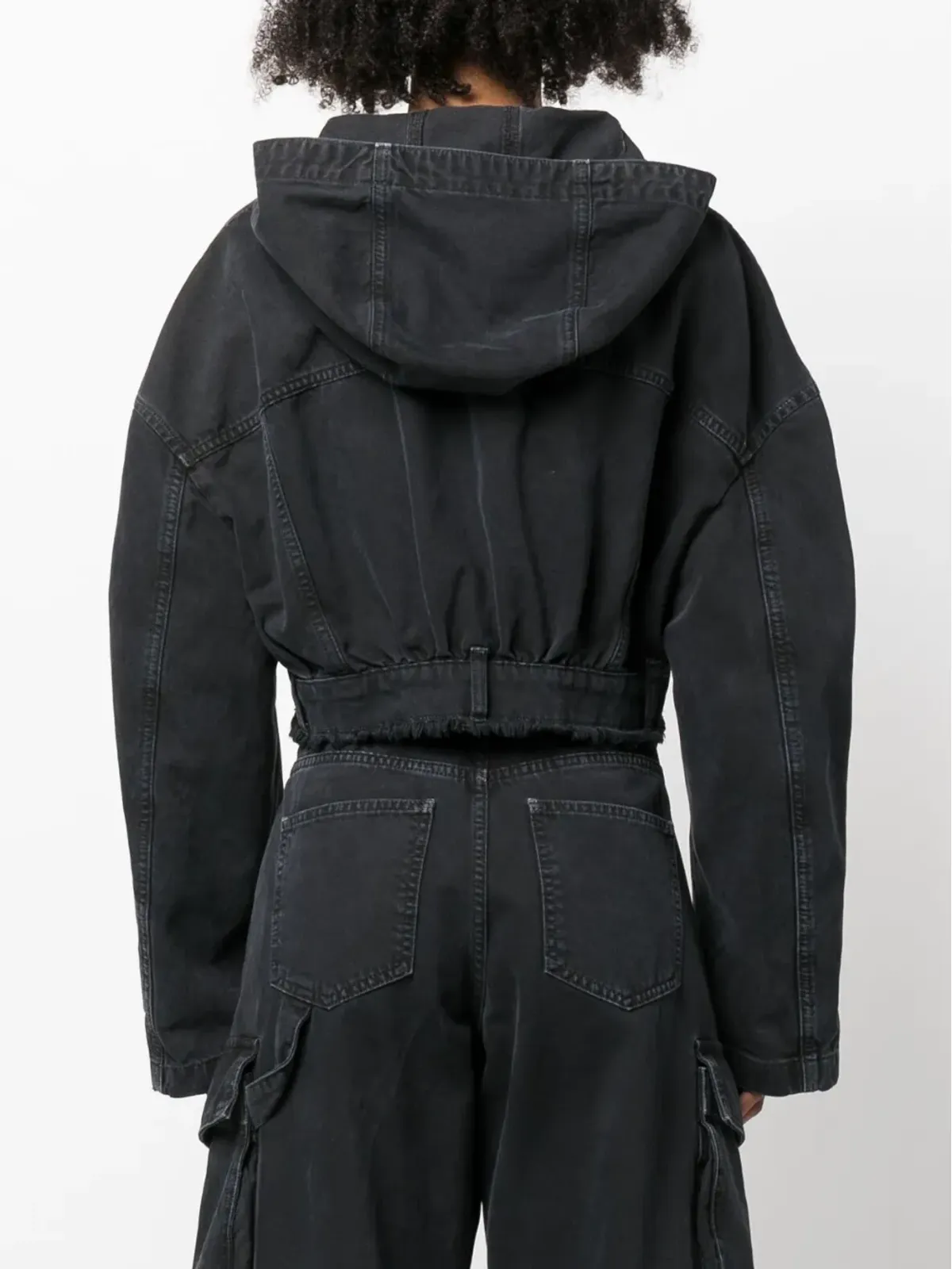 MOSCHINO JEANS クロップドデニムフード付きジャケット - 画像4