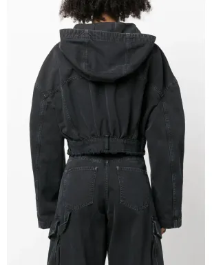 MOSCHINO JEANS クロップドデニムフード付きジャケット - サムネイル4