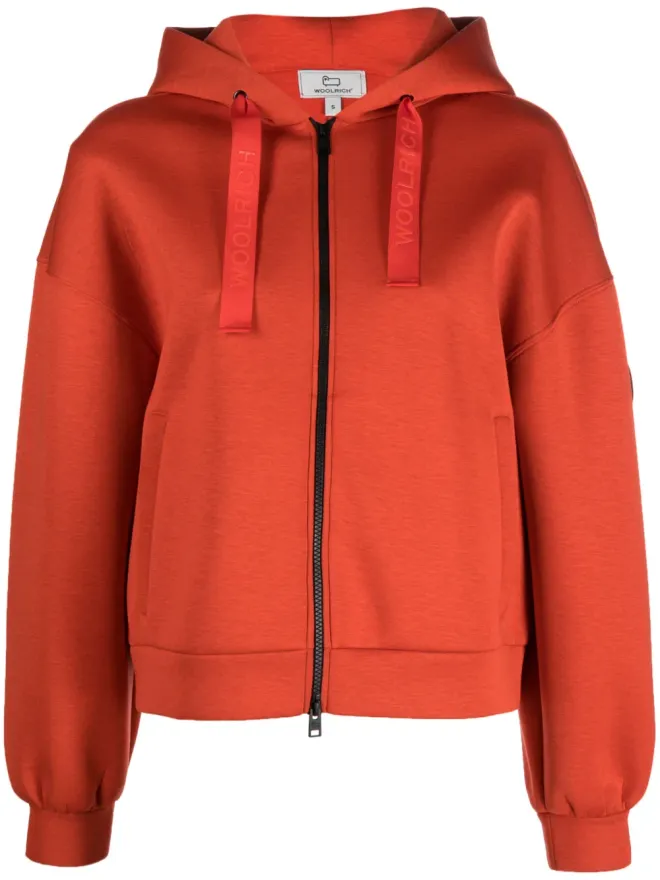 Woolrich Woolrich ロゴプリント・ストラップ付きジップアップフーディの商品画像