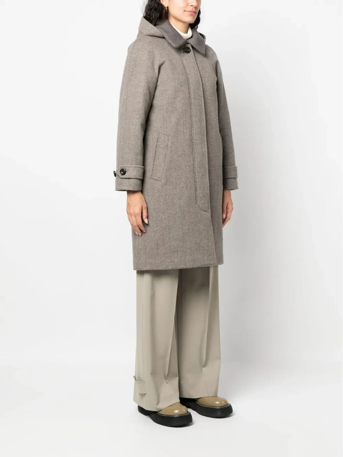 Woolrich Luxe ヴァージンウール コート - Brown - 画像3