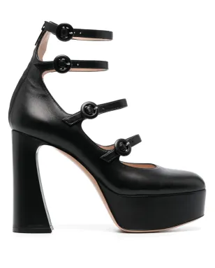 Gianvito Rossi アーモンドトゥ レザー パンプス - ブラック - サムネイル1