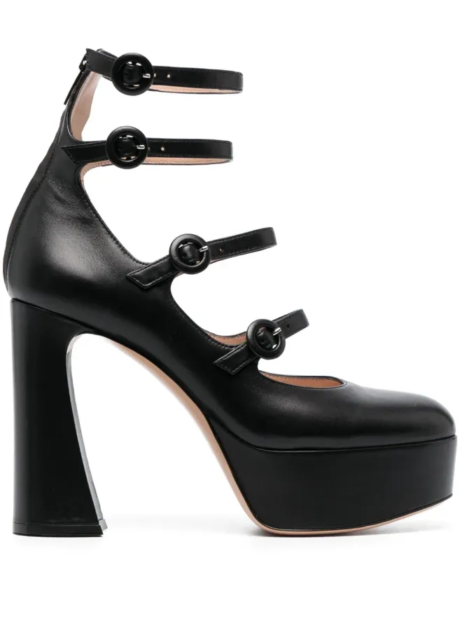Gianvito Rossi Gianvito Rossi アーモンドトゥ レザー パンプス - ブラックの商品画像