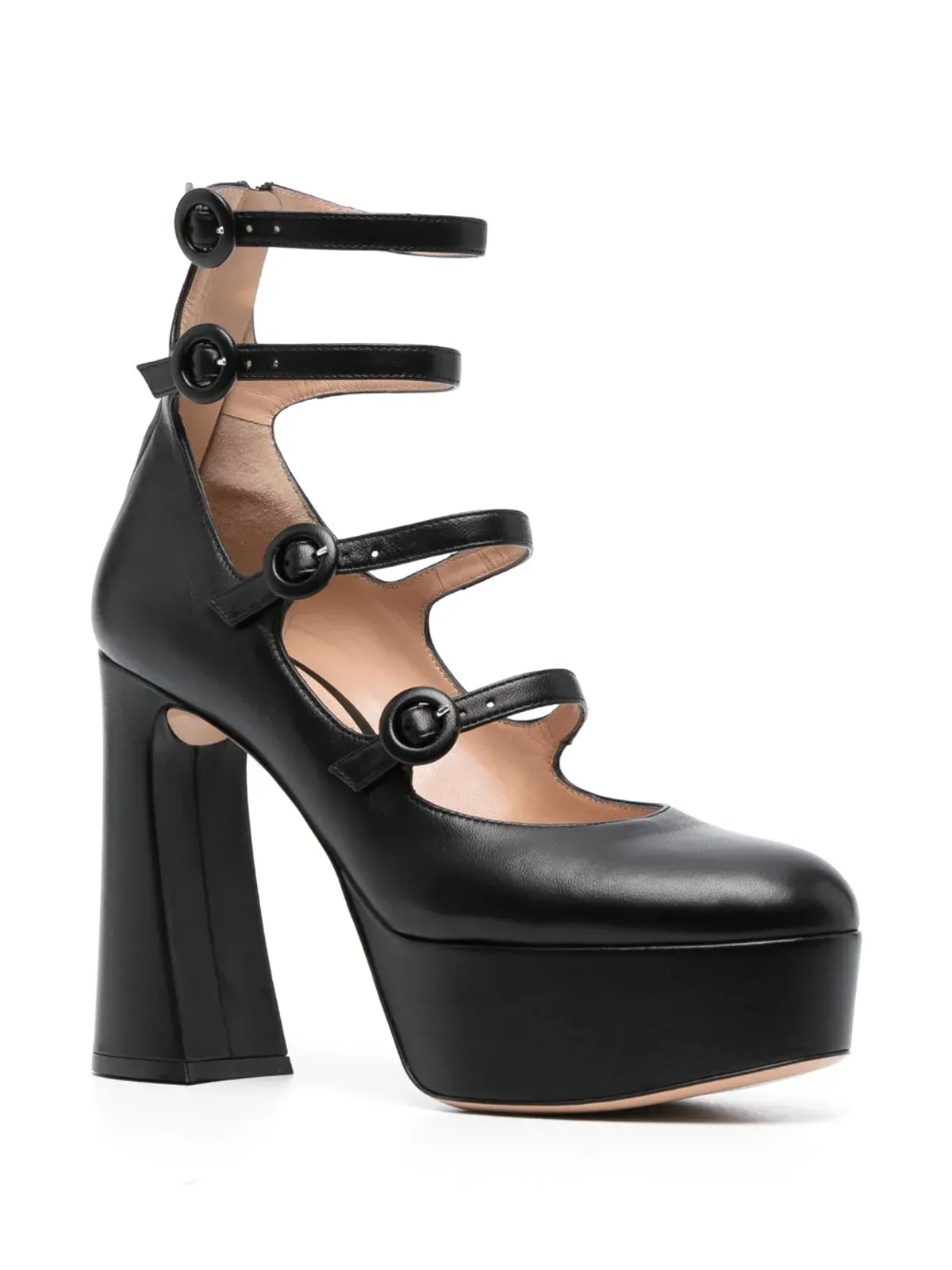 Gianvito Rossi アーモンドトゥ レザー パンプス - ブラック - 画像2