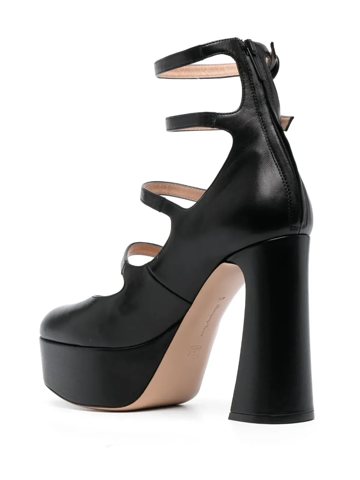 Gianvito Rossi アーモンドトゥ レザー パンプス - ブラック - 画像3