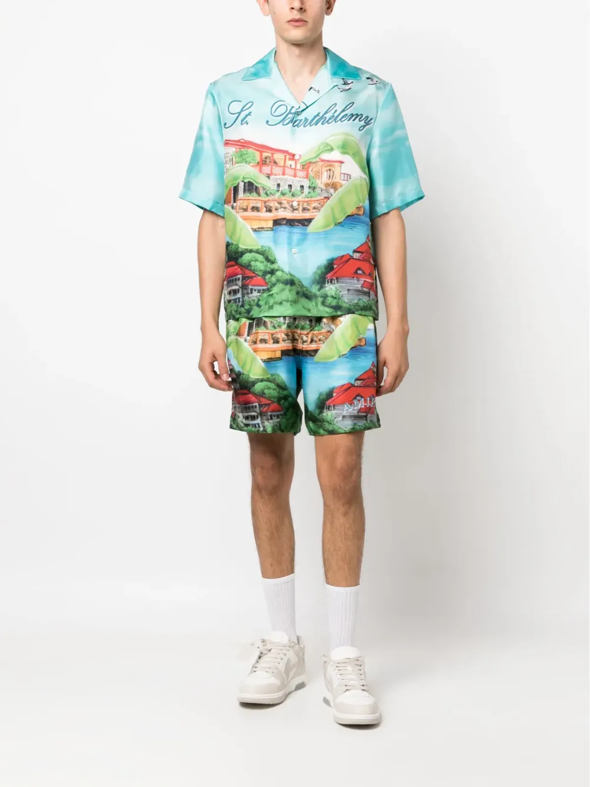 AMIRI Eden グラフィックプリント シルクショーツ - 画像2