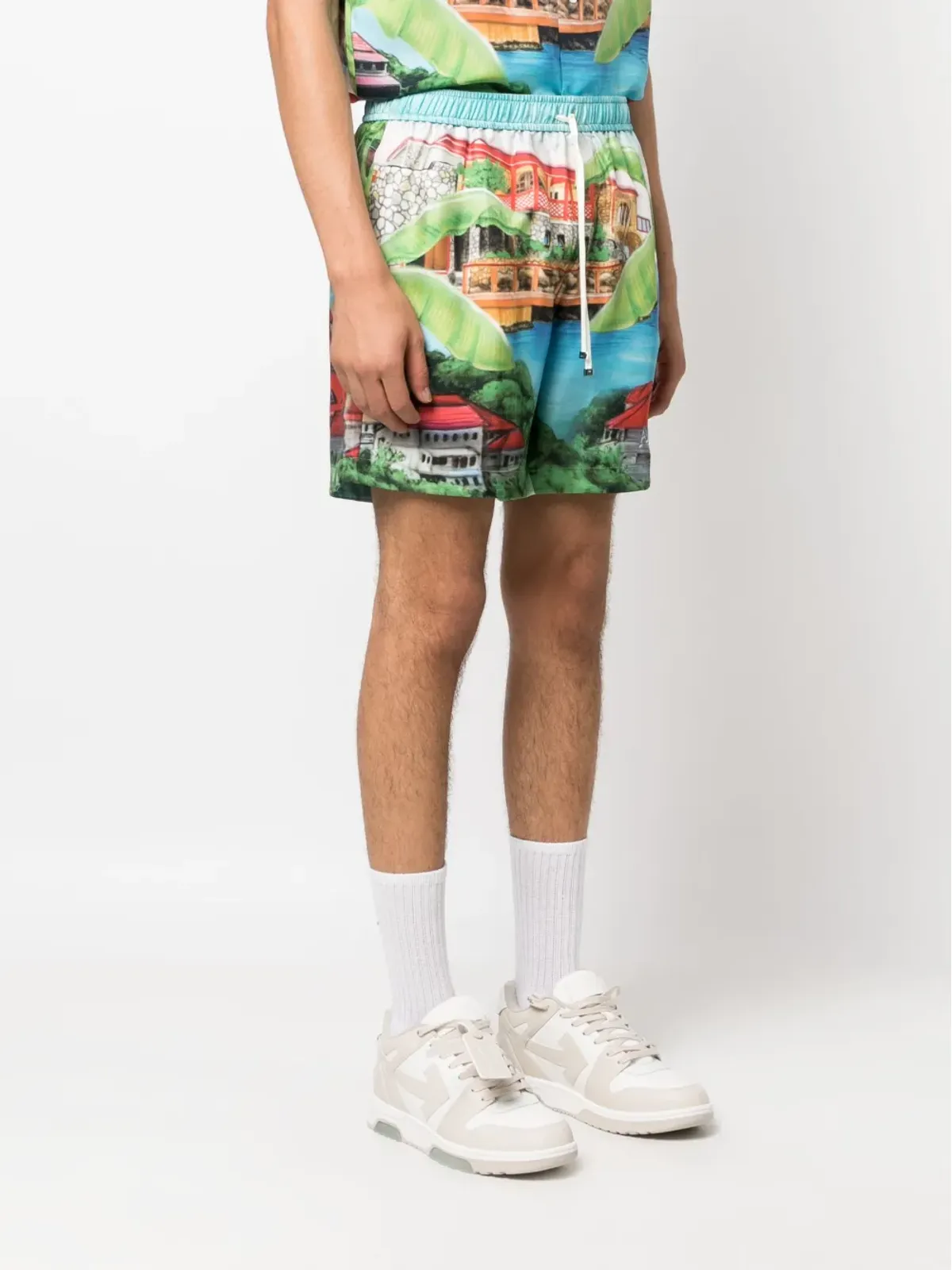 AMIRI Eden グラフィックプリント シルクショーツ - 画像3