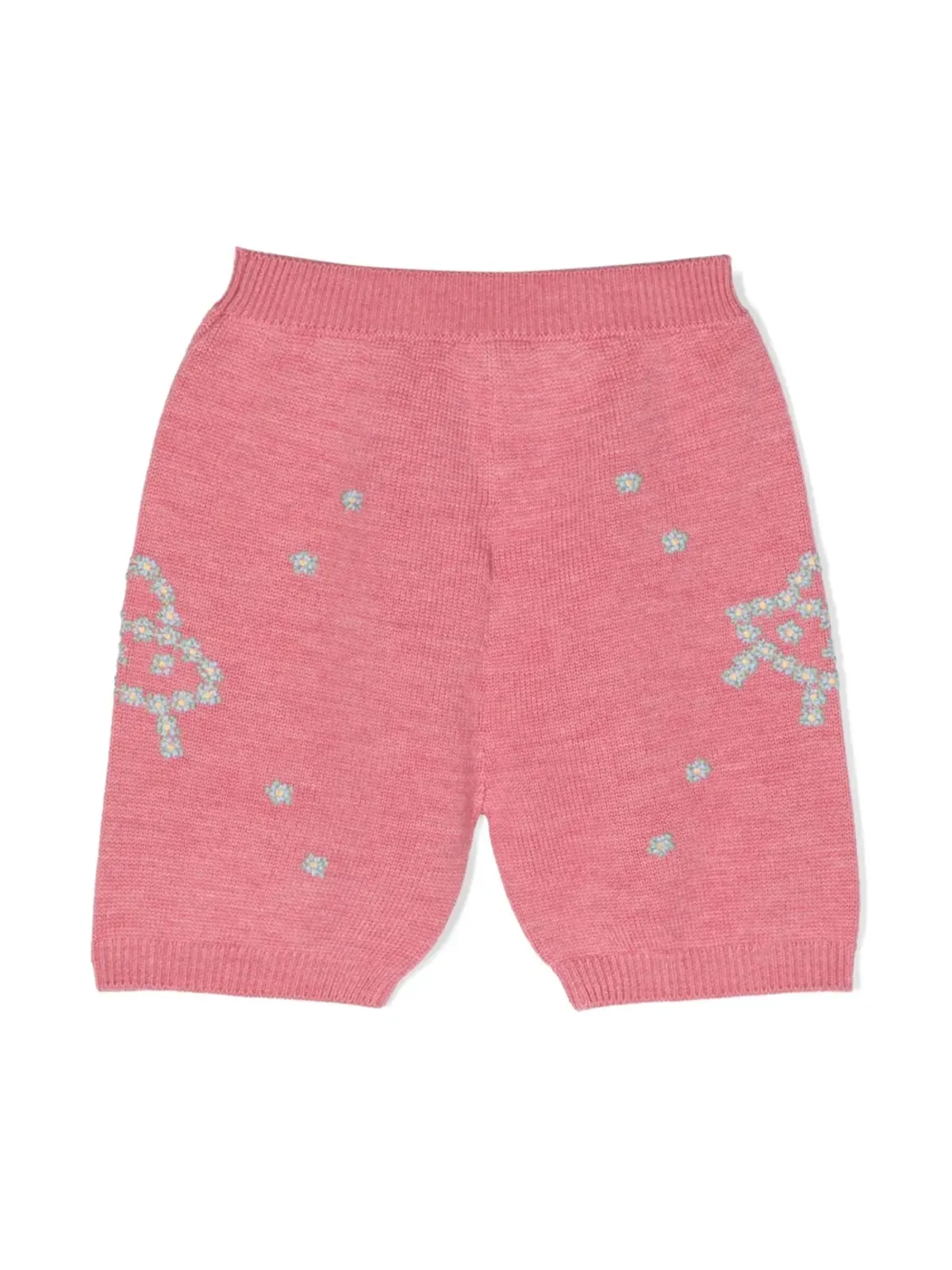 Gucci Kids 花柄刺繍ウールショーツ - 画像2