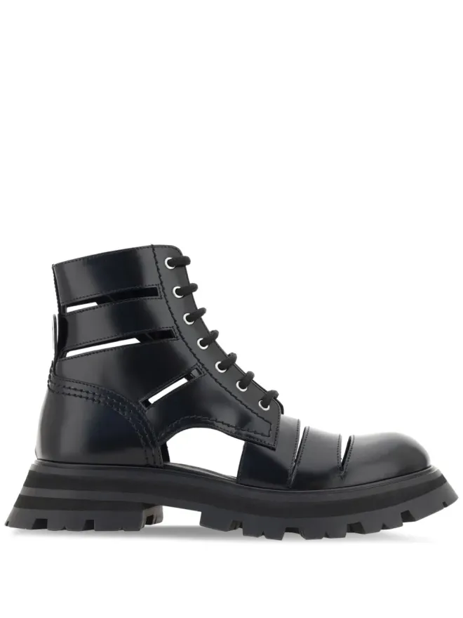 Alexander McQueen Alexander McQueen Wander カットアウト コンバットブーツの商品画像
