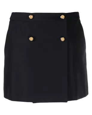 Alexander McQueen ウール混紡ミニラップスカート ブルー - サムネイル1