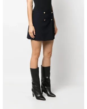 Alexander McQueen ウール混紡ミニラップスカート ブルー - サムネイル3