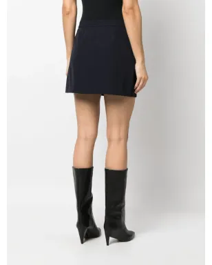 Alexander McQueen ウール混紡ミニラップスカート ブルー - サムネイル4