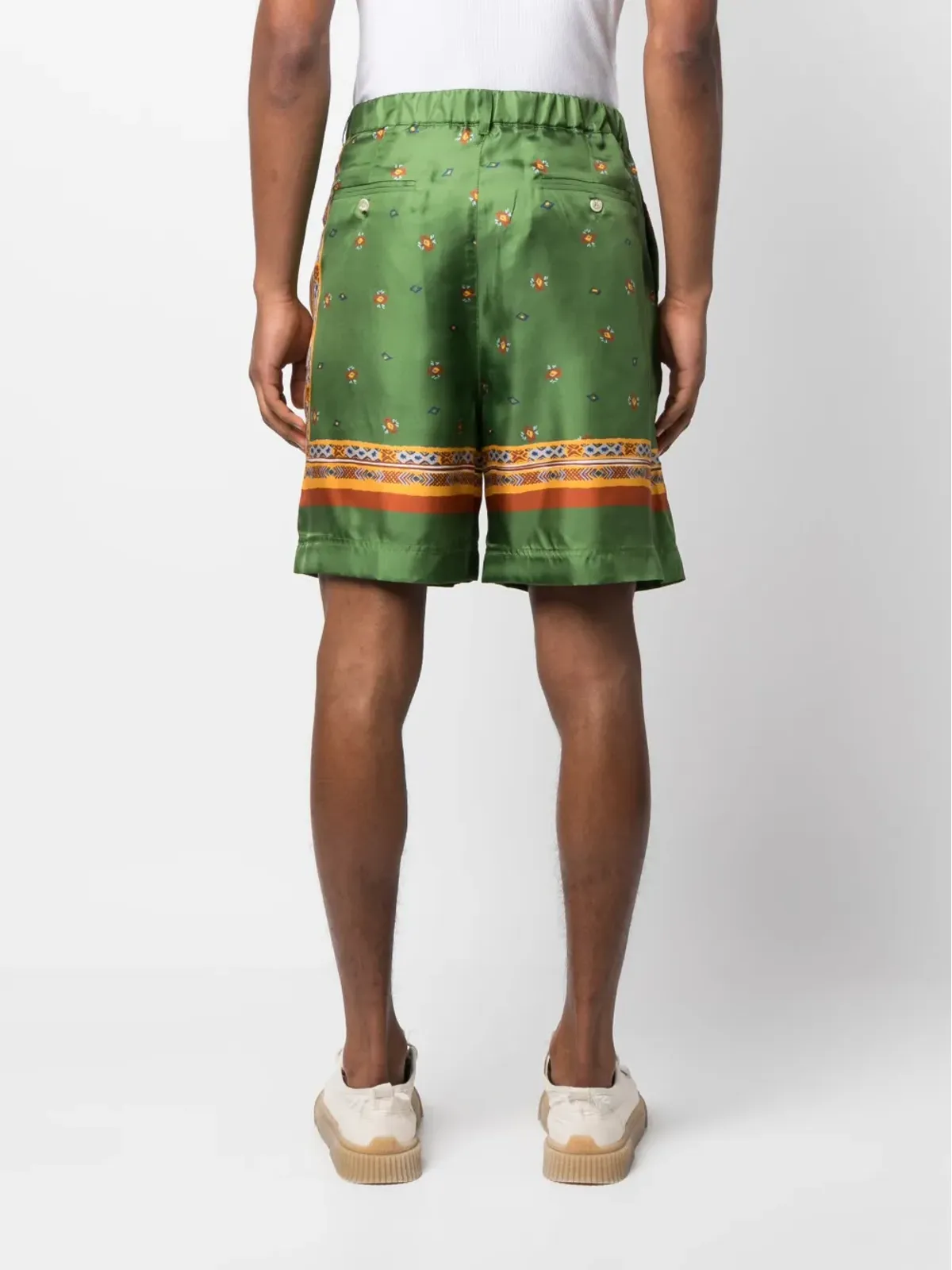 Nick Fouquet グラフィックプリント シルクショーツ - 画像4