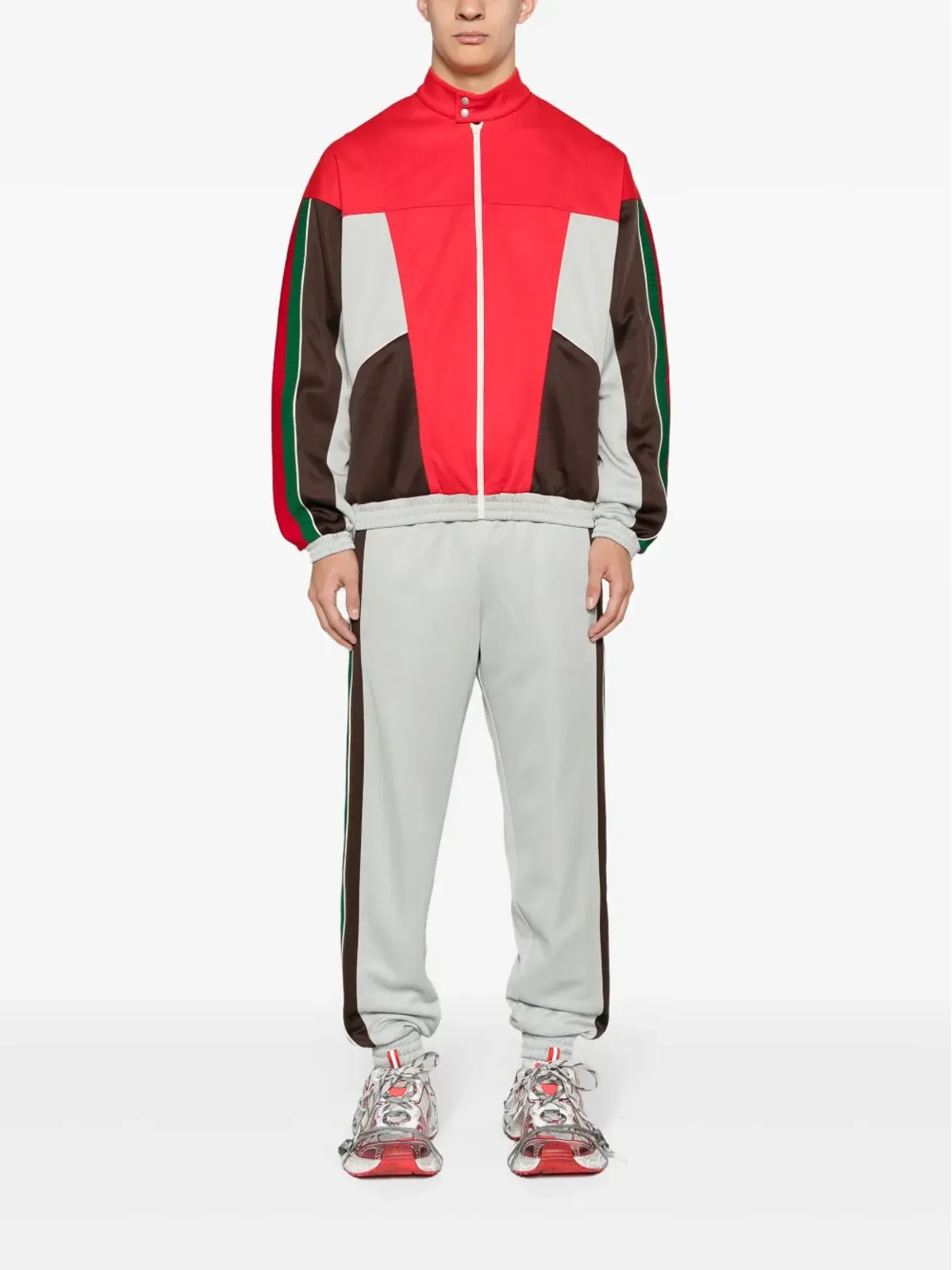 Gucci パネル付きハイネックジャケット - レッド - 画像2