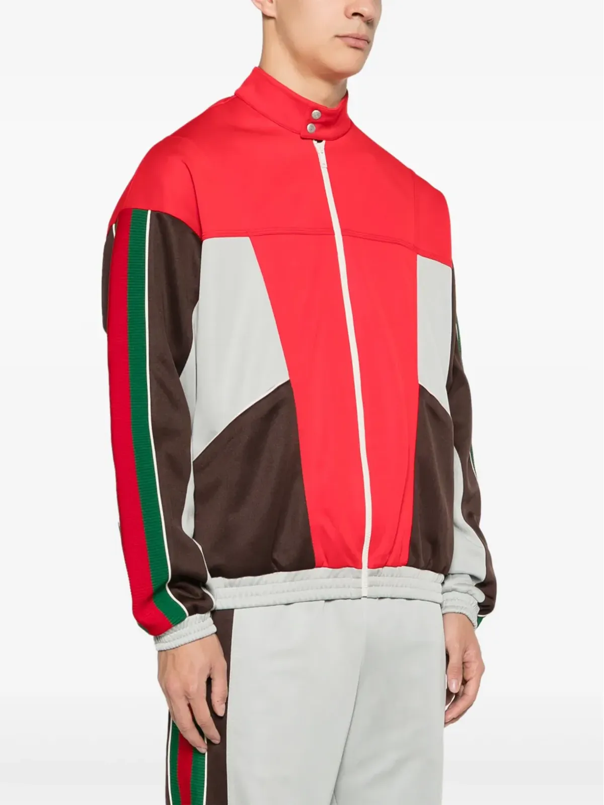 Gucci パネル付きハイネックジャケット - レッド - 画像3