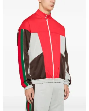 Gucci パネル付きハイネックジャケット - レッド - サムネイル3