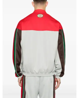 Gucci パネル付きハイネックジャケット - レッド - サムネイル4