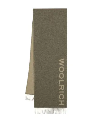 Woolrich ロゴ入りインターシャ編みフリンジディテールスカーフ - サムネイル1