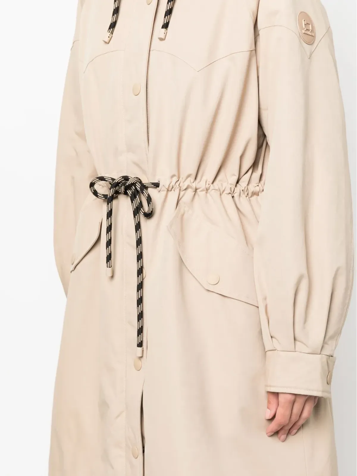Woolrich ロングライン ドローストリング パーカコート - 画像5