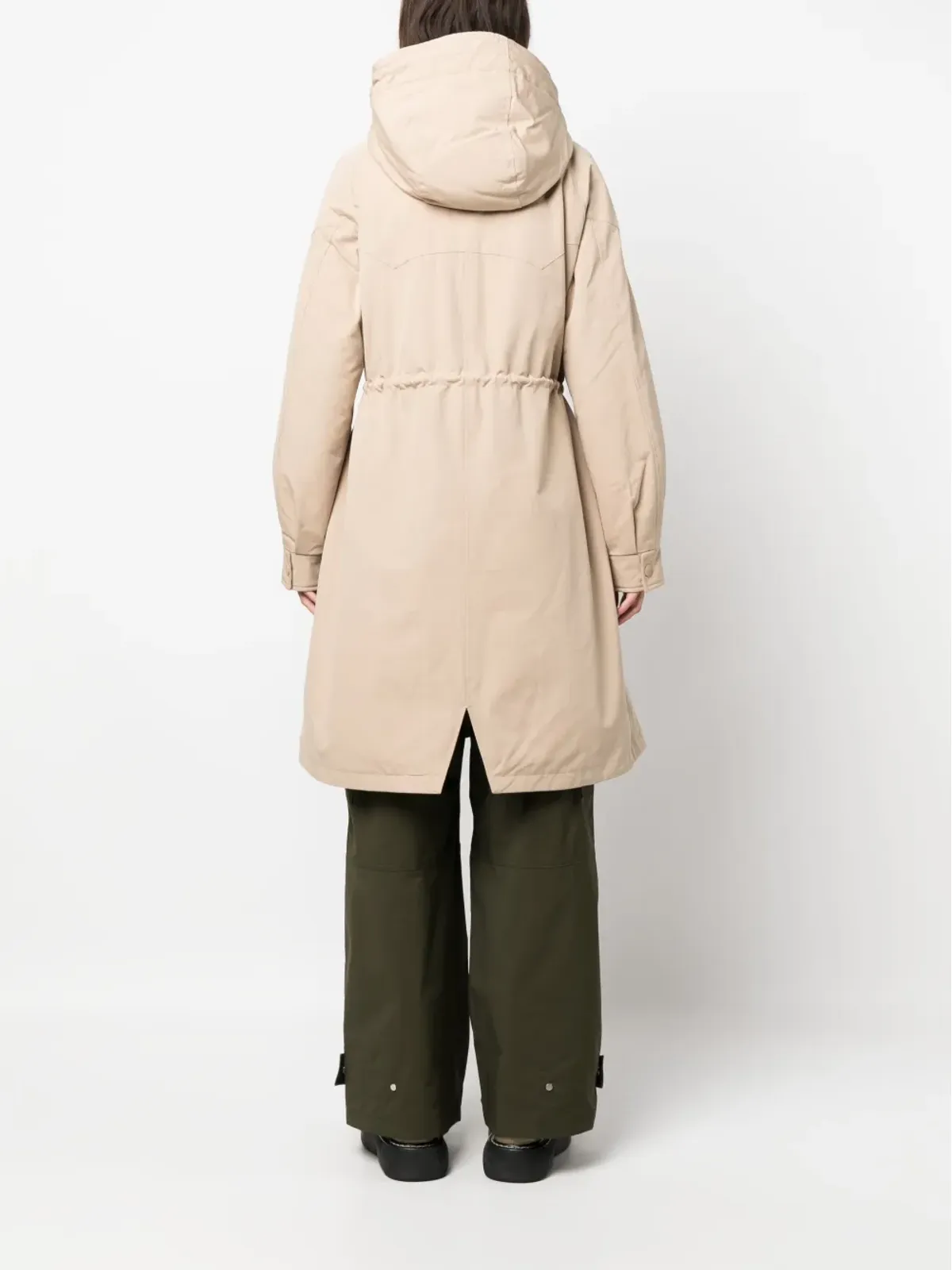 Woolrich ロングライン ドローストリング パーカコート - 画像4