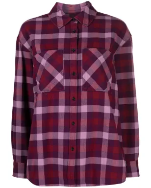 Woolrich チェック柄長袖フランネルシャツ - Purple - サムネイル1