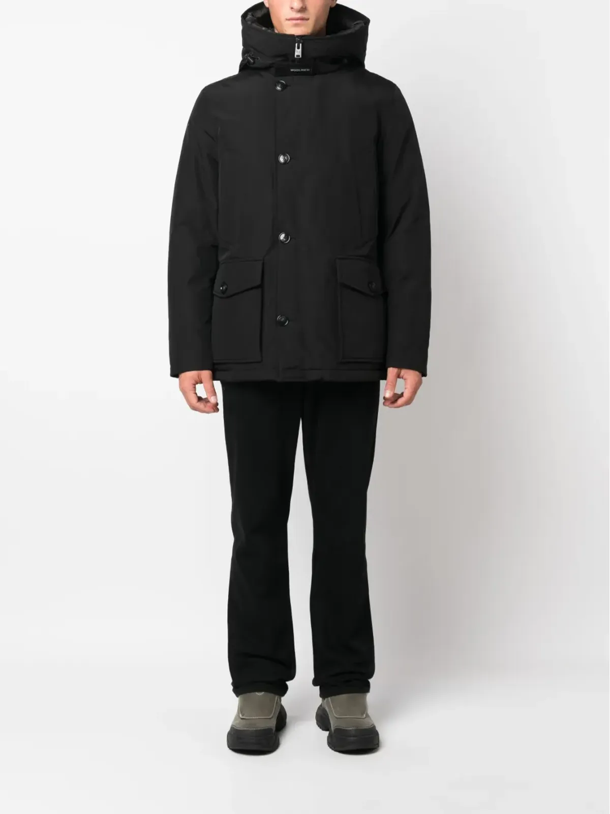Woolrich アークティック ボタンアップ フード付き ダウンジャケット - 画像2