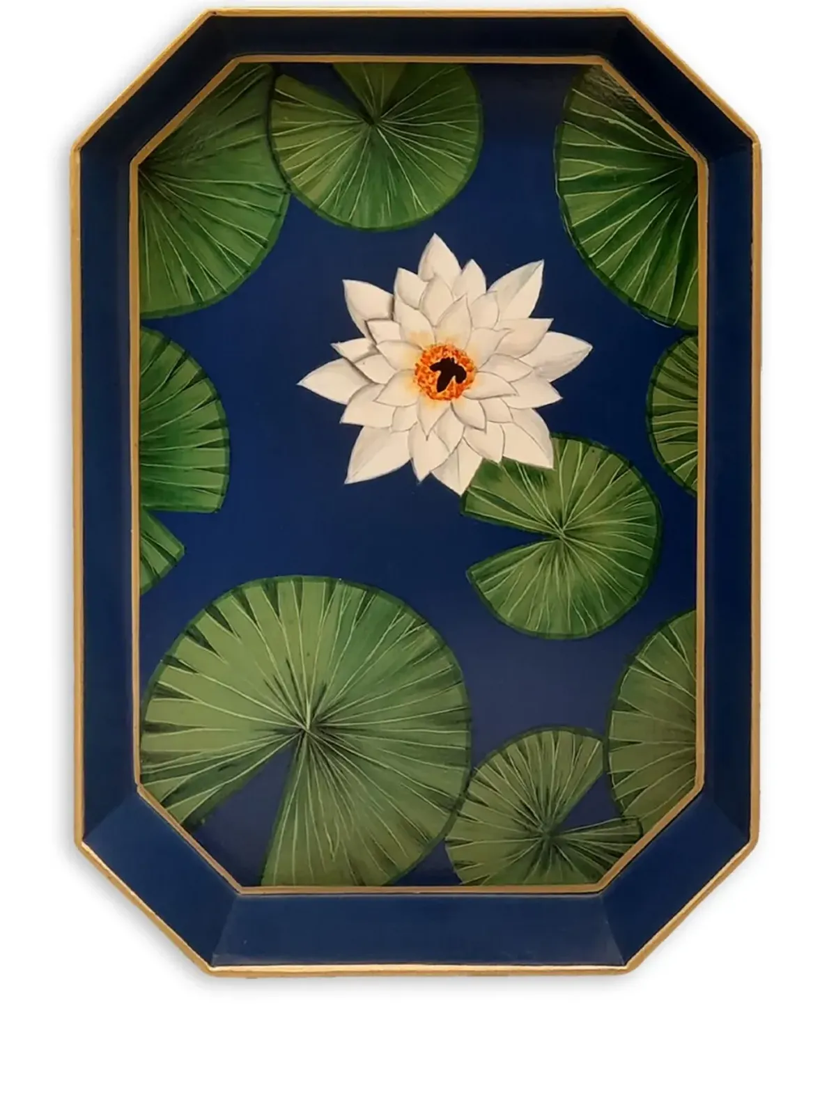 Les-Ottomans 花柄の手描き鉄製トレイ - 画像1