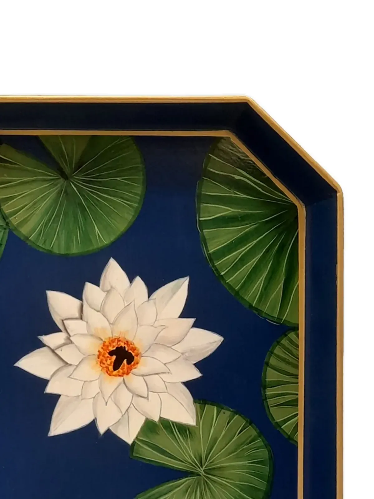 Les-Ottomans 花柄の手描き鉄製トレイ - 画像2