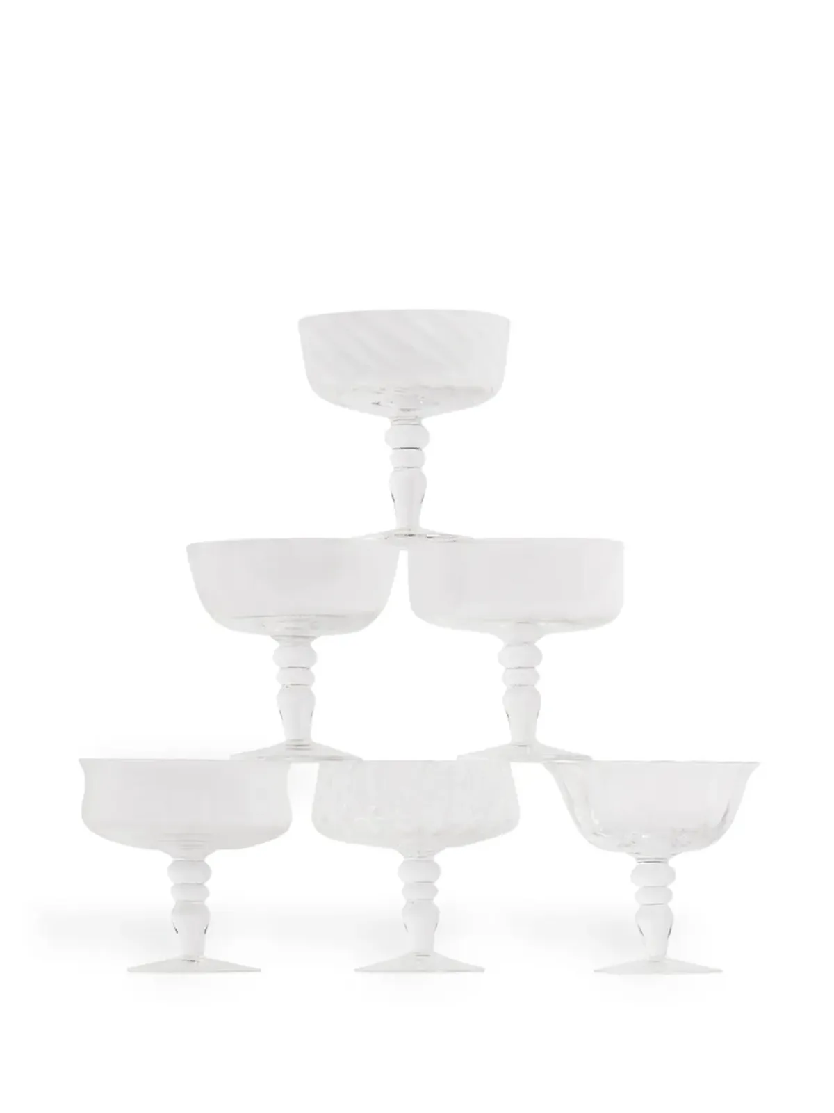 Bitossi Home Diseguale 透明デザイン ゴブレット（6客セット）- Neutrals - 画像3