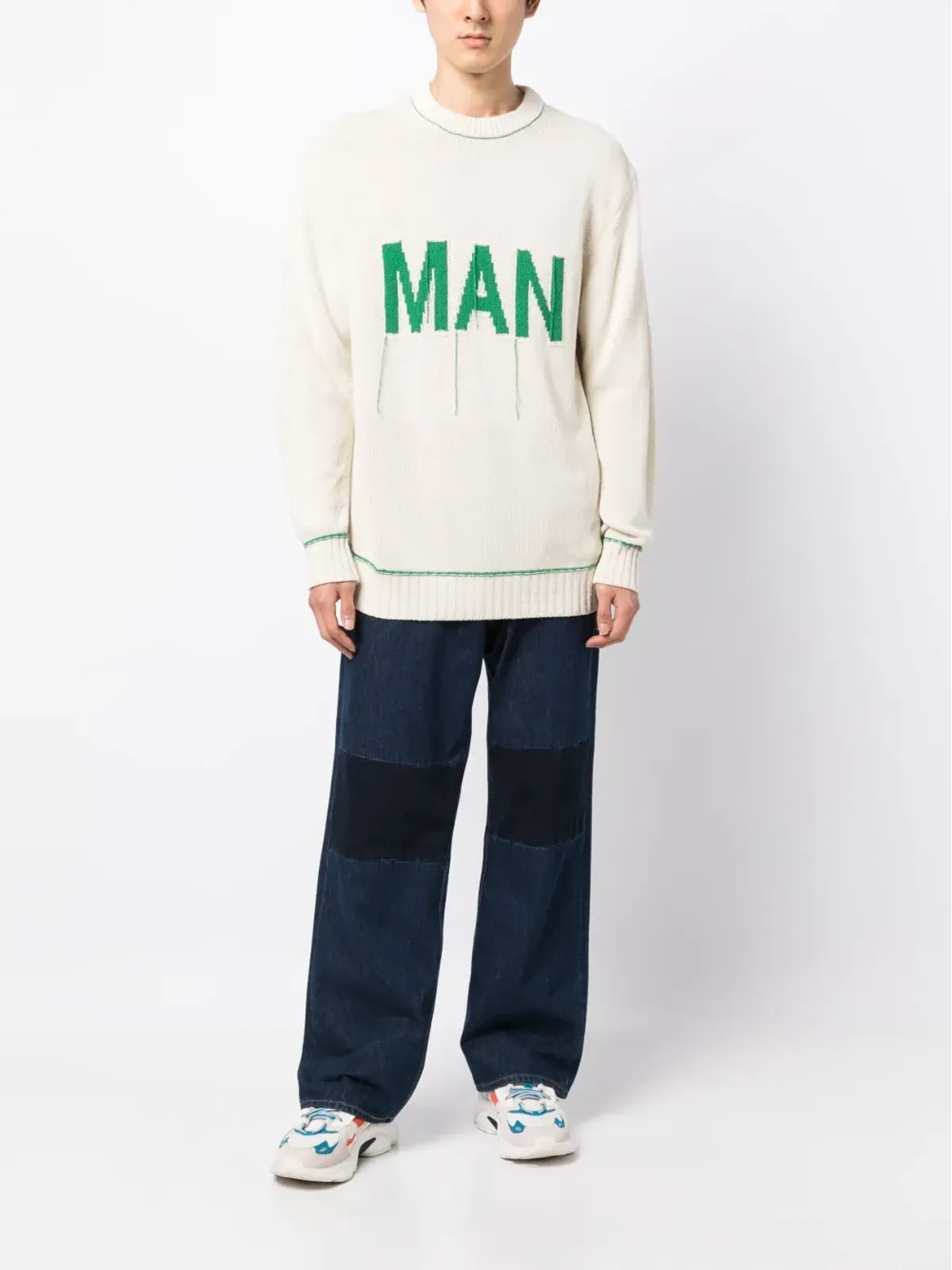 Junya Watanabe MAN ジャカードロゴ入りニットスウェット - 画像2