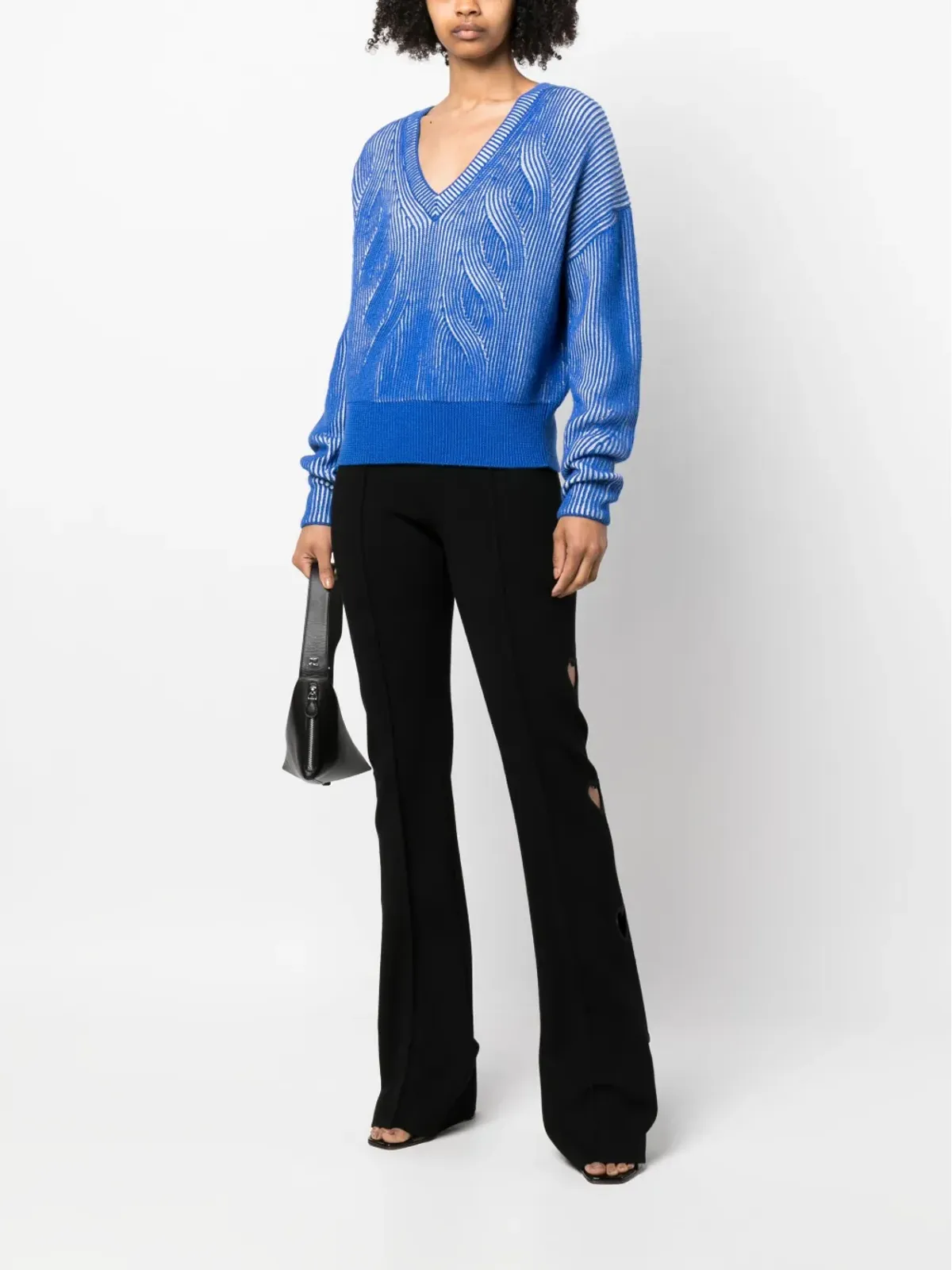 MOSCHINO JEANS ツートーンVネックジャンパー - 画像2