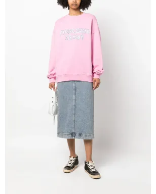 MOSCHINO JEANS ウォッシュドデニム ミディ丈スカート ブラック - サムネイル2