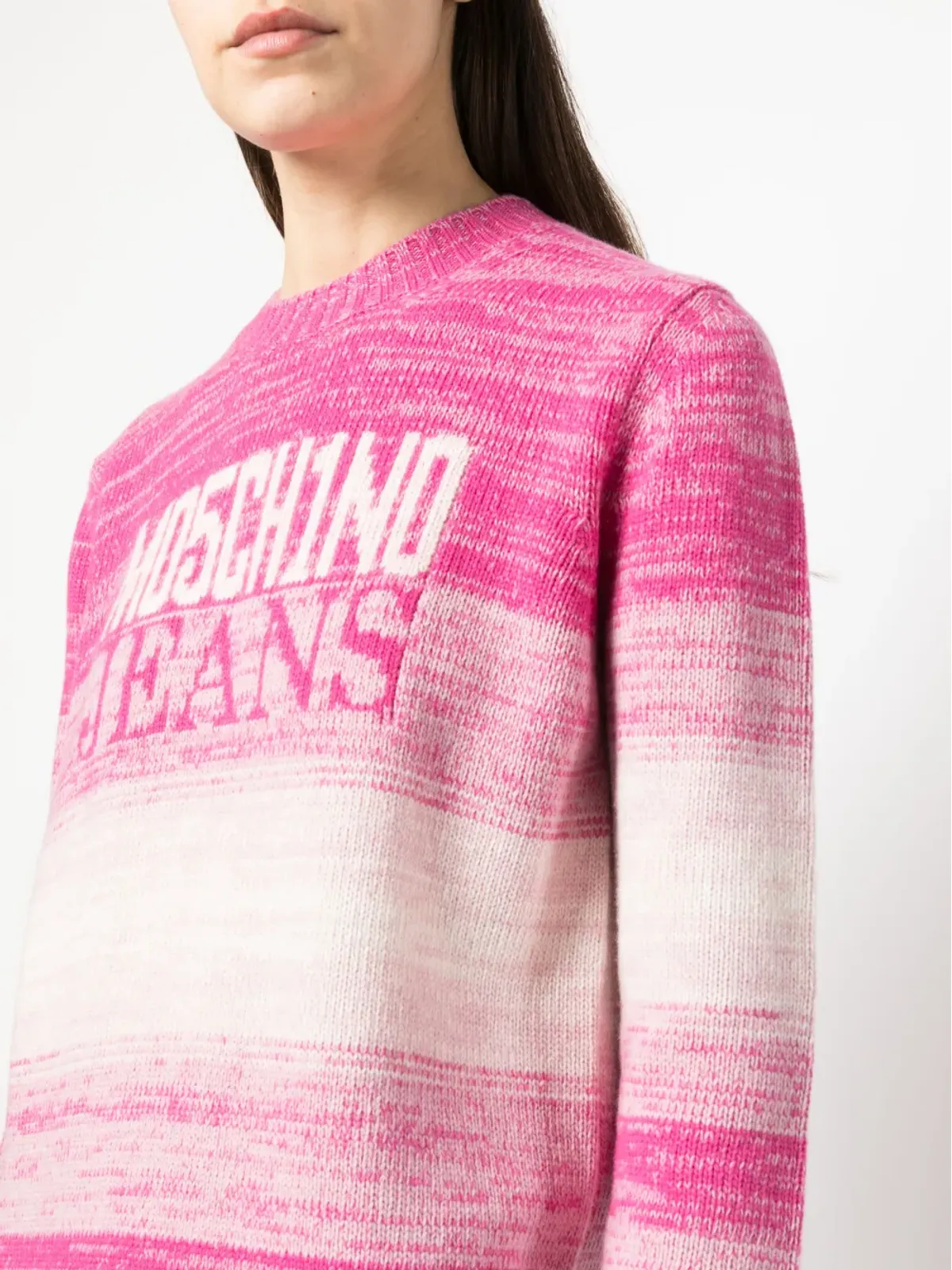 Moschino ロゴ入りイントアー編み ウール混紡ジャンパー - 画像5
