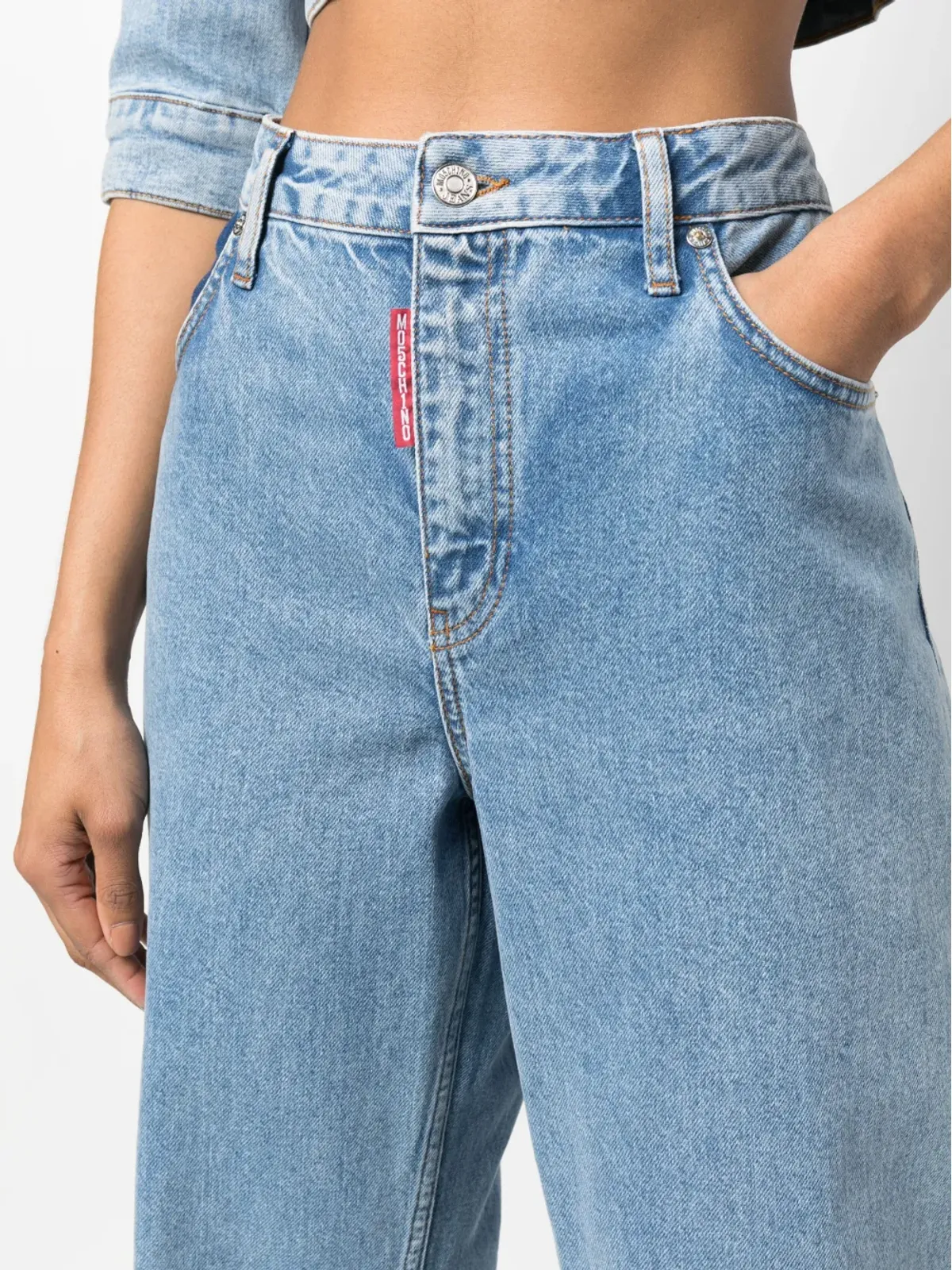 MOSCHINO JEANS ハイウエスト・ワイドレッグデニムジーンズ - 画像5