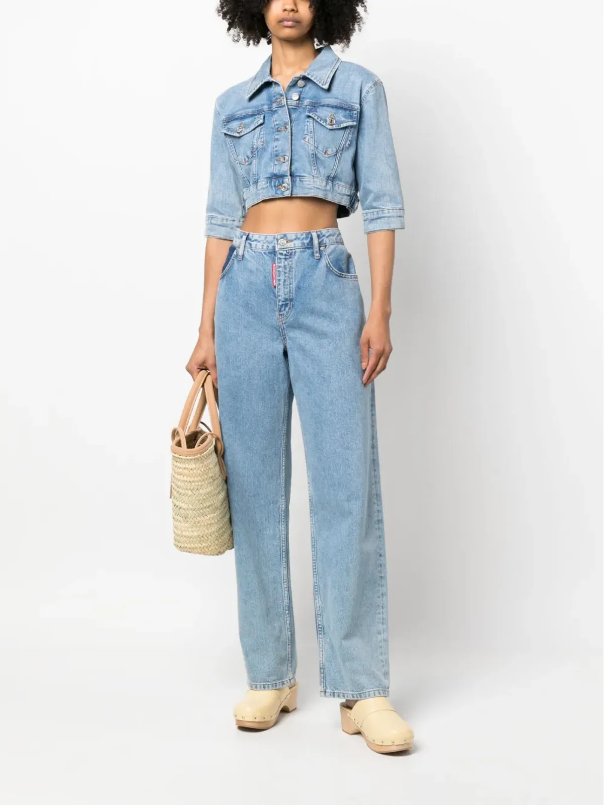 MOSCHINO JEANS ハイウエスト・ワイドレッグデニムジーンズ - 画像2