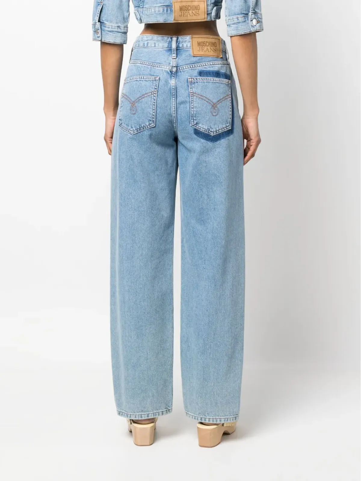 MOSCHINO JEANS ハイウエスト・ワイドレッグデニムジーンズ - 画像4