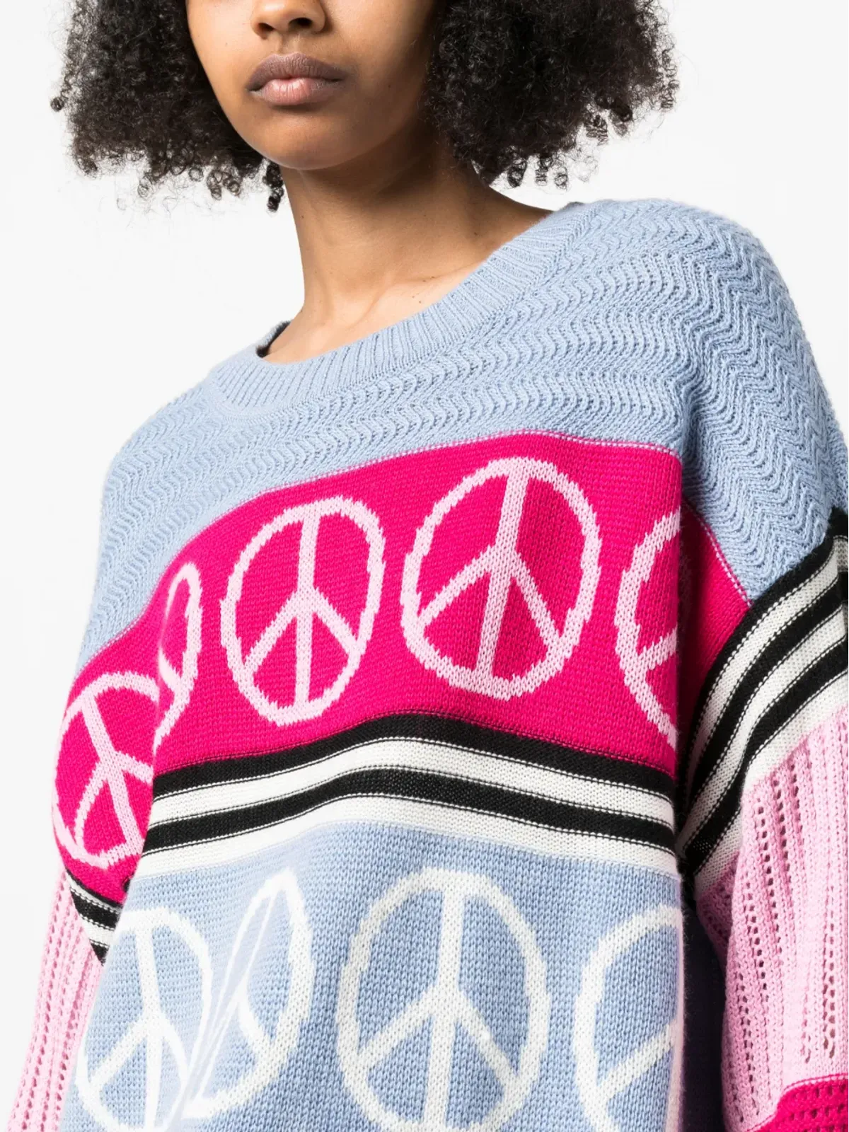 MOSCHINO JEANS ピースサイン入りインターシャニットジャンパー - 画像5