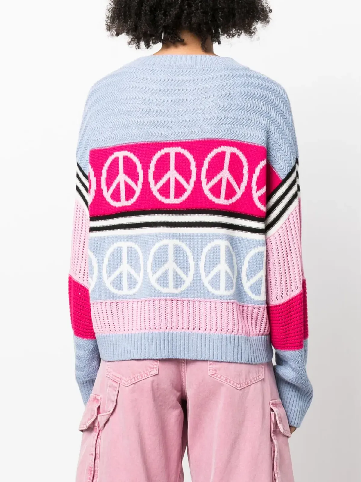 MOSCHINO JEANS ピースサイン入りインターシャニットジャンパー - 画像4