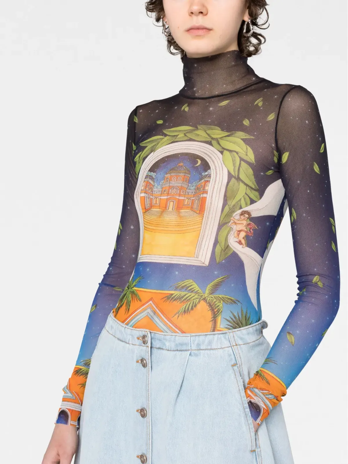 Casablanca Avenida シアー長袖Tシャツ - 画像5