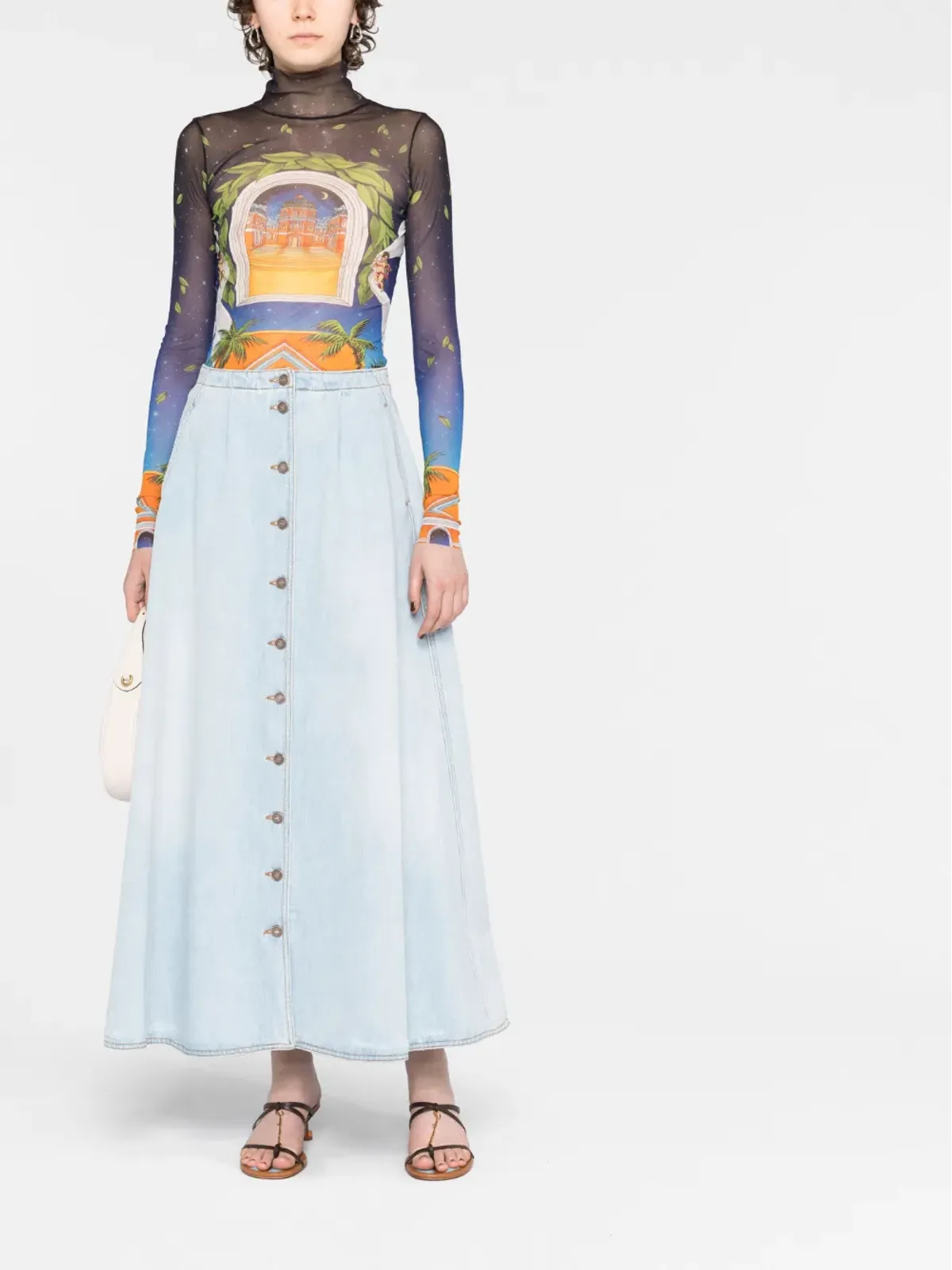 Casablanca Avenida シアー長袖Tシャツ - 画像2
