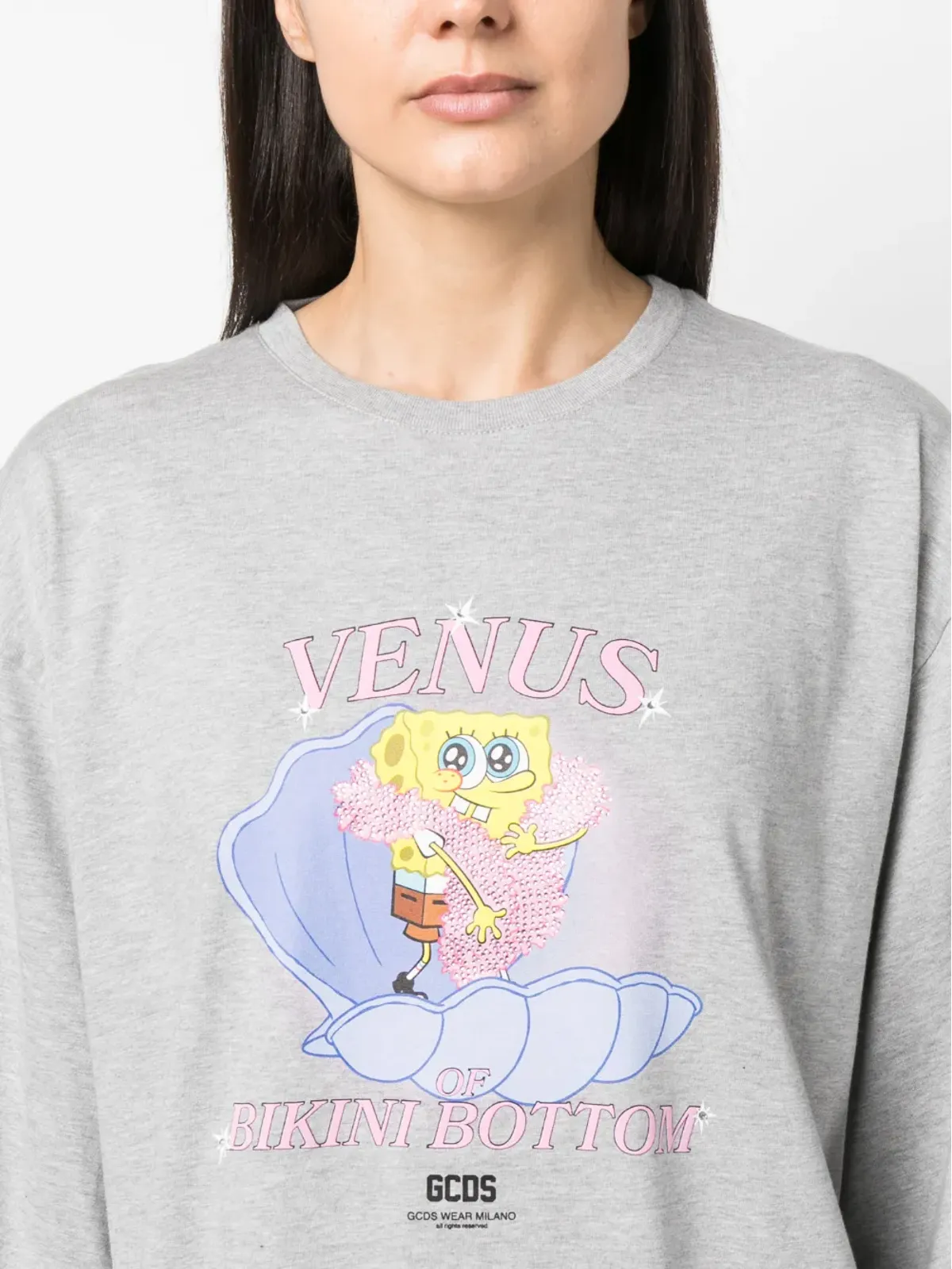 GCDS x SpongeBob printed cotton-jersey T-shirt dress - Grey - 画像5