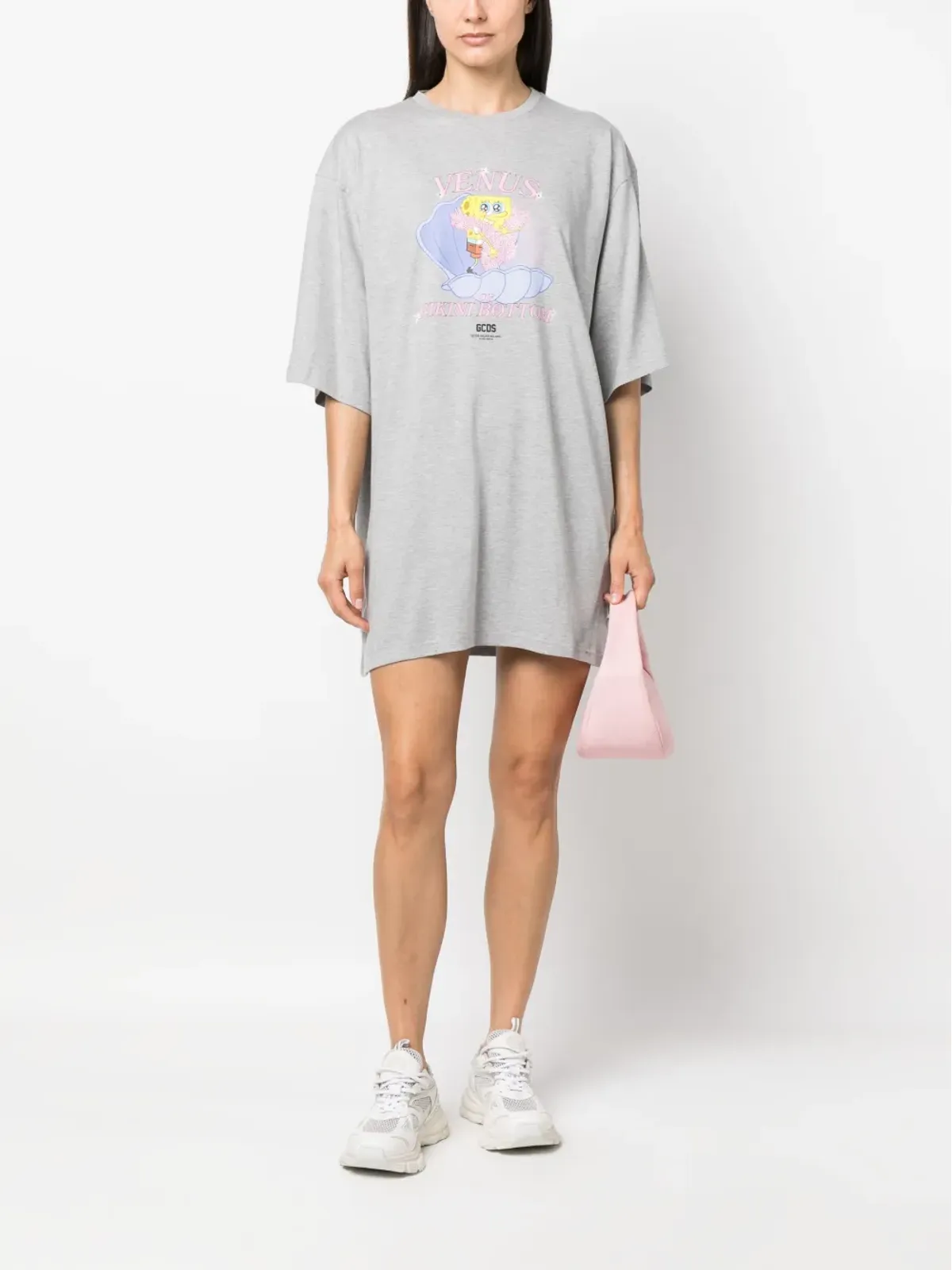 GCDS x SpongeBob printed cotton-jersey T-shirt dress - Grey - 画像2